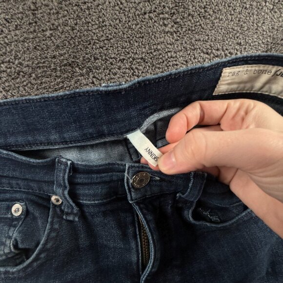 Rag & Bone Skinny Jeans Dark Wash Size 27 Blue Denim Pants Ladies Stretch 30x29 - Picture 9 of 16